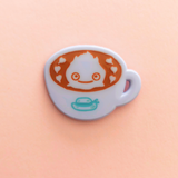 ♥B GRADE♥ Fire Caramel Latte Dyed Metal Pin