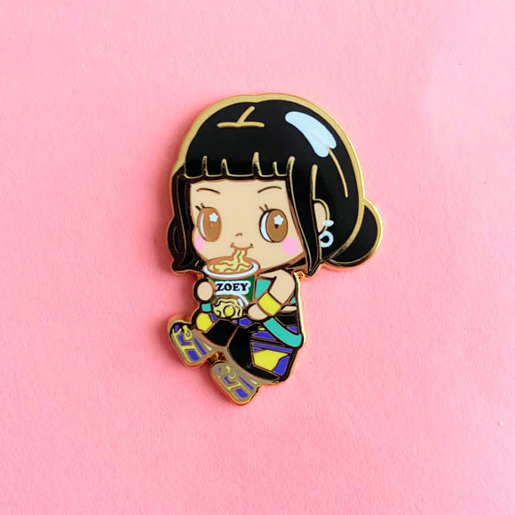 Black Hair Idol Enamel Pin