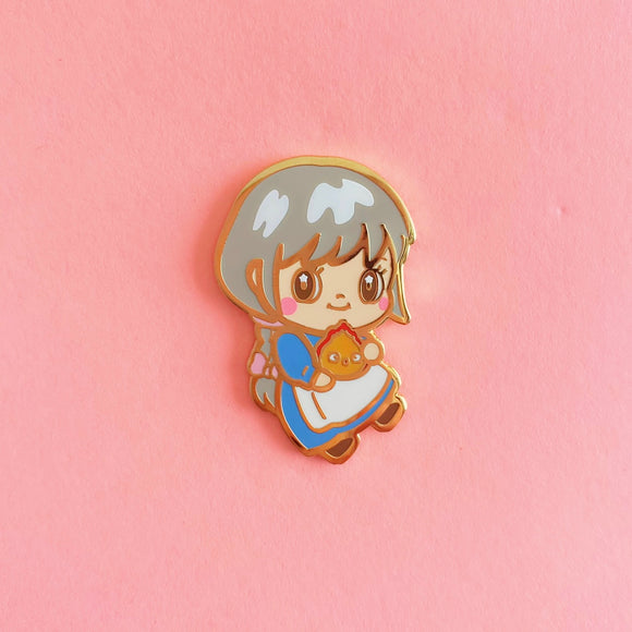 Gray Hair Enamel Pin