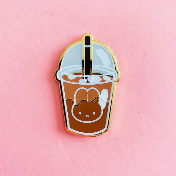 Bunny Iced Coffee Enamel Pin
