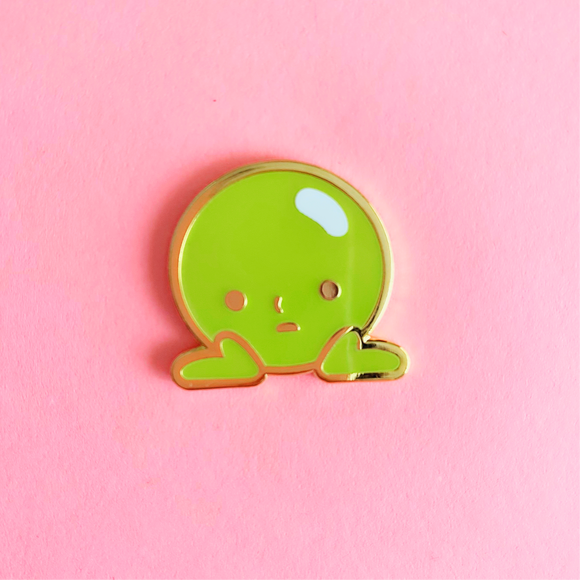 Green Face Enamel Pin