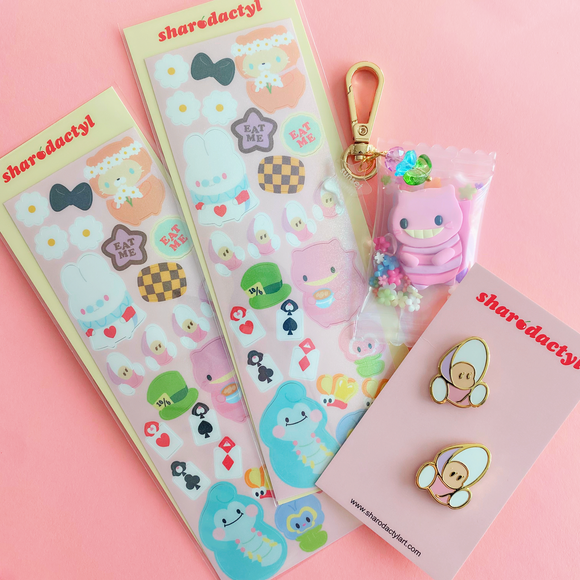 Limited Edition Sunset Starlit x Sharodactyl Smiling Kitty Keychain Collab