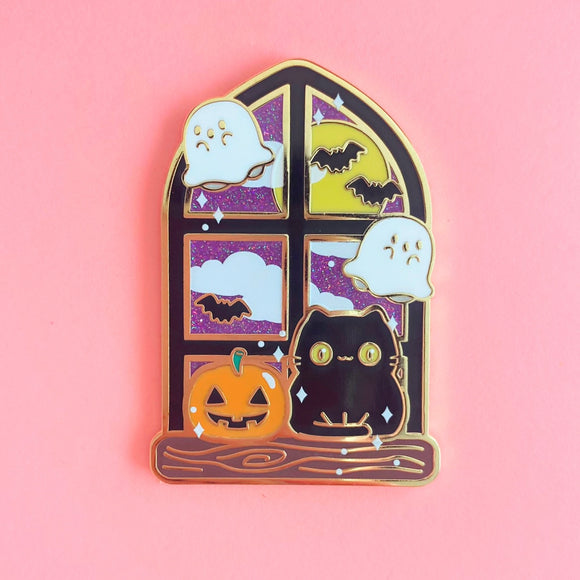 Spooky Window Enamel Pin