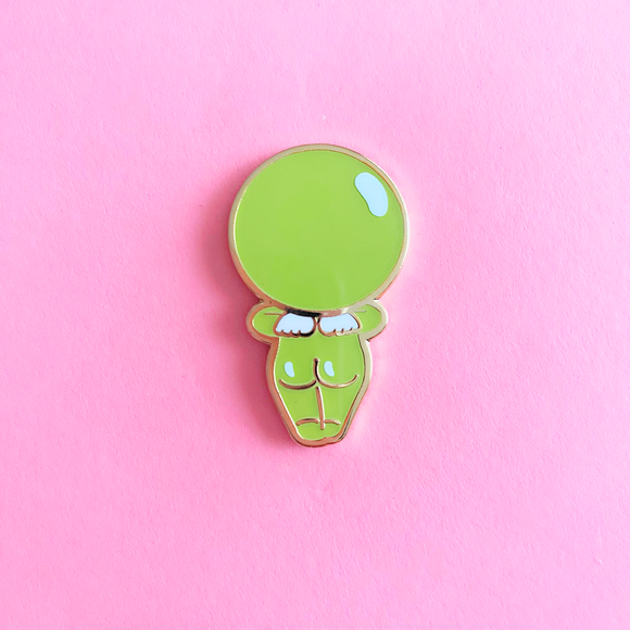 Green Butt Enamel Pin