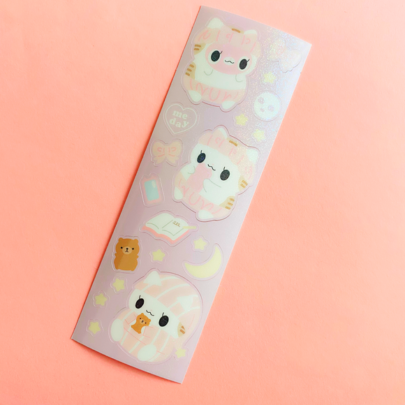 Sleepy Kitty Sticker Sheet