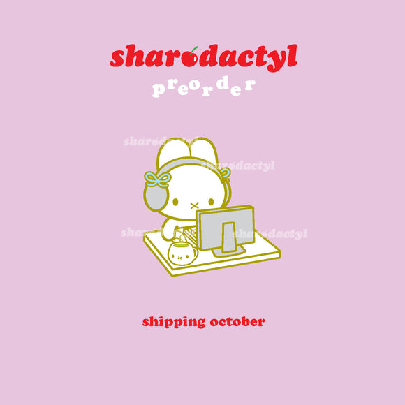 ★Preorder★ Bunny Blue Computer Enamel Pin SHIPS OCTOBER