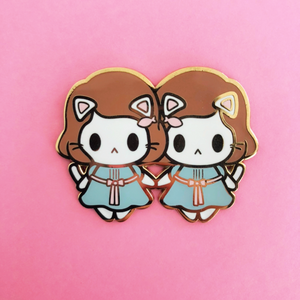 ♥B GRADE♥ Kitty Twins Halloween Enamel Pin