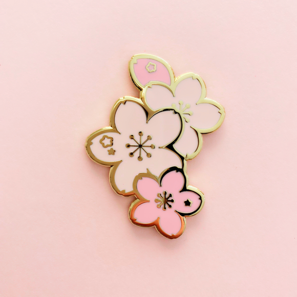 Pink Sakura Branch Enamel Pin