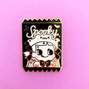 ♥B GRADE♥ Spooky Ghost Halloween Candy Bag Enamel Pin