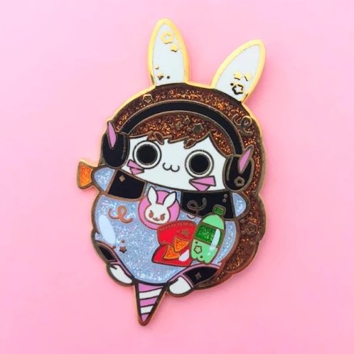 Gremlin Bunny Cotton Candy Enamel Pin