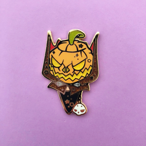 ♥B GRADE♥  Reaper Pumpkin Cone Enamel Pin