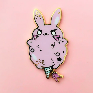 Pink Bunny Cotton Candy Enamel Pin