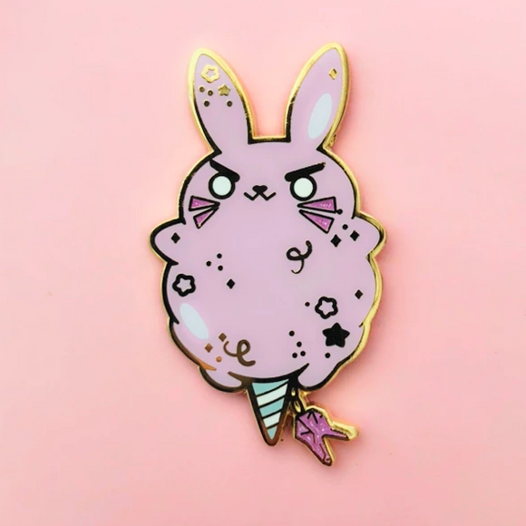 ♥B GRADE PIN♥ Pink Bunny Cotton Candy Enamel Pin