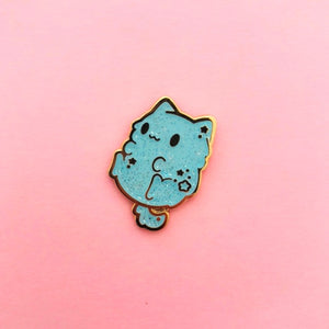 Blue Sparkly Itty Bitty Kitty Enamel Pin