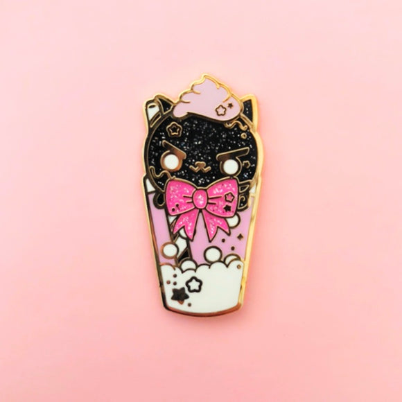 Black Cat Float Enamel Pin