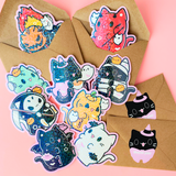 Mystery Halloween Kitty Sparkly Stickers