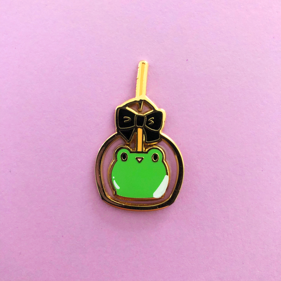 Frog Candy Apple Enamel Pin
