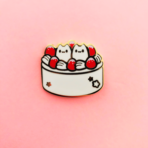 ♥B GRADE♥ Red Kitty Cake Enamel Pin