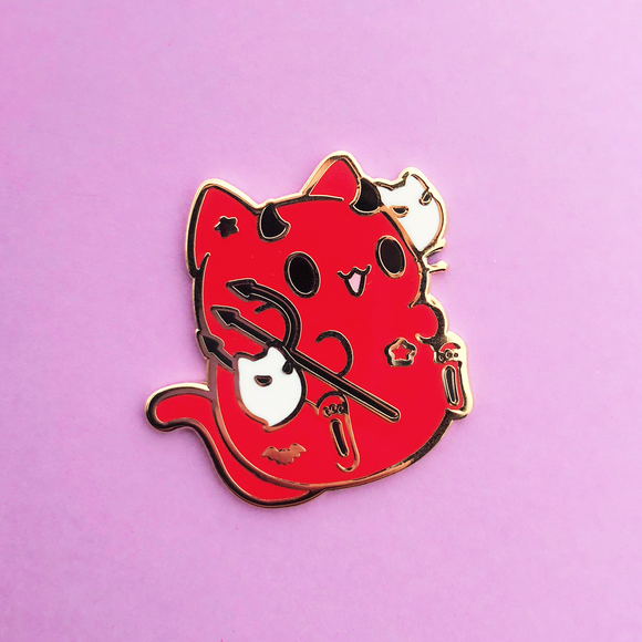Devil Halloween Kitty Enamel Pin